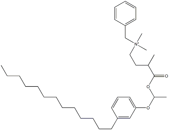 N,N-Dimethyl-N-benzyl-N-[3-[[1-(3-tridecylphenyloxy)ethyl]oxycarbonyl]butyl]aminium Struktur