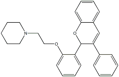 2-[2-(2-Piperidinoethoxy)phenyl]-3-phenyl-2H-1-benzopyran Struktur