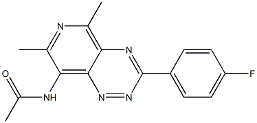 3-(4-Fluorophenyl)-5,7-dimethyl-8-(acetylamino)pyrido[3,4-e]-1,2,4-triazine Struktur