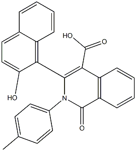 2-(4-Methylphenyl)-3-(2-hydroxynaphthalen-1-yl)-1-oxo-1,2-dihydroisoquinoline-4-carboxylic acid Struktur