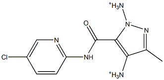 3-Methyl-4-diazonio-5-[[(5-chloro-2-pyridinyl)amino]carbonyl]-1H-pyrazol-1-ide Struktur