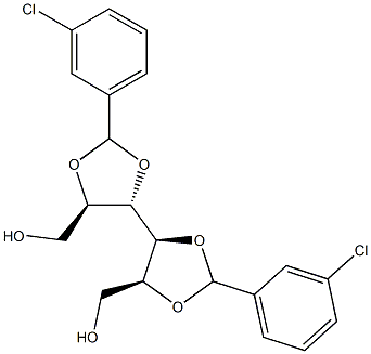 2-O,3-O:4-O,5-O-Bis(3-chlorobenzylidene)-L-glucitol Struktur