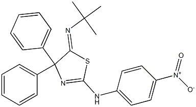 2-(4-Nitrophenylamino)-5-(tert-butylimino)-4,4-diphenyl-2-thiazoline Struktur