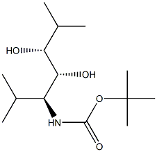 N-[(1S,2R,3R)-2,3-Dihydroxy-1-isopropyl-4-methylpentyl]carbamic acid tert-butyl ester Struktur