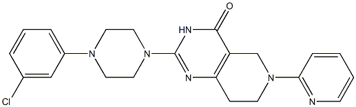 6-(2-Pyridyl)-2-[4-(3-chlorophenyl)piperazino]-5,6,7,8-tetrahydropyrido[4,3-d]pyrimidin-4(3H)-one Struktur