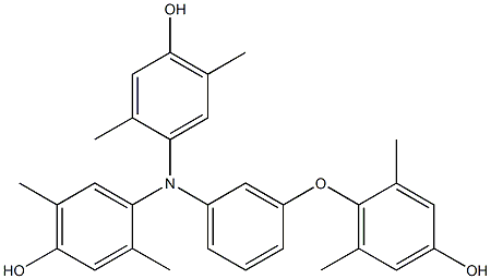 N,N-Bis(4-hydroxy-2,5-dimethylphenyl)-3-(4-hydroxy-2,6-dimethylphenoxy)benzenamine Struktur