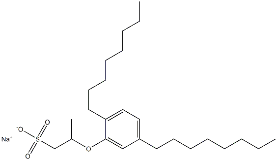 2-(2,5-Dioctylphenoxy)propane-1-sulfonic acid sodium salt Struktur