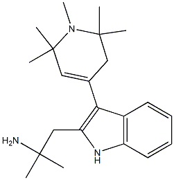 2-(2-Amino-2-methylpropyl)-3-(1,2,2,6,6-pentamethyl-1,2,3,6-tetrahydropyridin-4-yl)-1H-indole Struktur