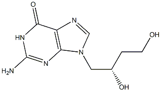 2-Amino-9-[(2S)-2,4-dihydroxybutyl]-1,9-dihydro-6H-purin-6-one Struktur