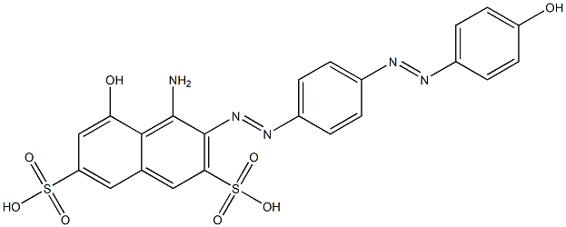 4-Amino-5-hydroxy-3-[p-(p-hydroxyphenylazo)phenylazo]-2,7-naphthalenedisulfonic acid Struktur