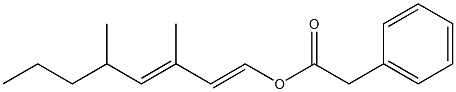 Phenylacetic acid 3,5-dimethyl-1,3-octadienyl ester Struktur