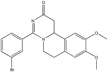 9,10-Dimethoxy-4-(3-bromophenyl)-1,6,7,11b-tetrahydro-2H-pyrimido[6,1-a]isoquinolin-2-one Struktur