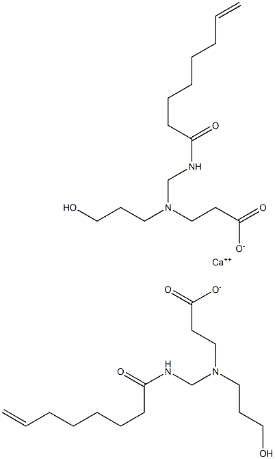 Bis[3-[N-(3-hydroxypropyl)-N-(7-octenoylaminomethyl)amino]propionic acid]calcium salt Struktur