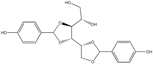 1-O,2-O:3-O,4-O-Bis(4-hydroxybenzylidene)-L-glucitol Struktur