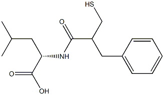 N-[2-(Mercaptomethyl)-1-oxo-3-phenylpropyl]leucine Struktur