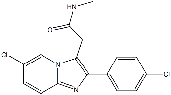 N-Methyl-2-(4-chlorophenyl)-6-chloroimidazo[1,2-a]pyridine-3-acetamide Struktur