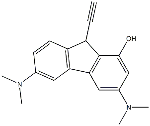 3,6-Bis(dimethylamino)-9-ethynyl-9H-fluoren-1-ol Struktur