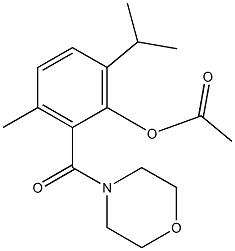 2-(Morpholinocarbonyl)-6-isopropyl-3-methylphenol acetate Struktur