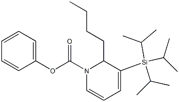 1,2-Dihydro-2-butyl-3-(triisopropylsilyl)pyridine-1-carboxylic acid phenyl ester Struktur