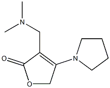 3-(Dimethylaminomethyl)-4-(1-pyrrolidinyl)-2(5H)-furanone Struktur