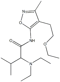 2-(Diethylamino)-N-[4-(2-ethoxyethyl)-3-methyl-5-isoxazolyl]-3-methylbutyramide Struktur