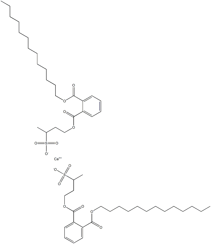 Bis[4-[(2-tridecyloxycarbonylphenyl)carbonyloxy]butane-2-sulfonic acid]calcium salt Struktur