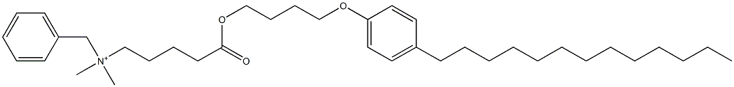 N,N-Dimethyl-N-benzyl-N-[4-[[4-(4-tridecylphenyloxy)butyl]oxycarbonyl]butyl]aminium Struktur