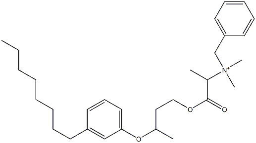 N,N-Dimethyl-N-benzyl-N-[1-[[3-(3-octylphenyloxy)butyl]oxycarbonyl]ethyl]aminium Struktur