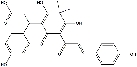 3-[2,4-Dihydroxy-3,3-dimethyl-5-[(E)-4-hydroxycinnamoyl]-6-oxo-1,4-cyclohexadienyl]-3-(4-hydroxyphenyl)propionic acid Struktur