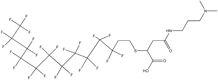 3-[[3-(Dimethylamino)propyl]carbamoyl]-2-[(3,3,4,4,5,5,6,6,7,7,8,8,9,9,10,10,11,11,12,12,13,13,13-tricosafluorotridecyl)thio]propionic acid Struktur