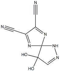 4,4-Dihydroxy-1,2,6,9-tetraazaspiro[4.4]nona-2,6,8-triene-7,8-dicarbonitrile Struktur