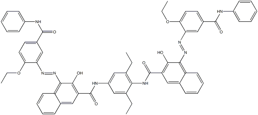 N,N'-(2,6-Diethyl-1,4-phenylene)bis[4-[[2-ethoxy-5-(phenylcarbamoyl)phenyl]azo]-3-hydroxy-2-naphthalenecarboxamide] Struktur