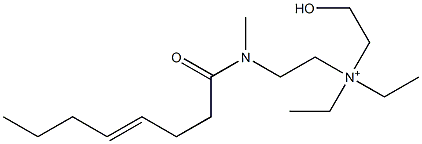 2-[N-Methyl-N-(4-octenoyl)amino]-N,N-diethyl-N-(2-hydroxyethyl)ethanaminium Struktur