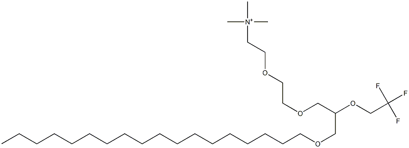 N-[2-[2-(3-Octadecyloxy-2-(2,2,2-trifluoroethoxy)propoxy)ethoxy]ethyl]-N,N,N-trimethylaminium Struktur