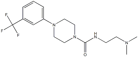 N-(2-Dimethylaminoethyl)-4-[3-trifluoromethylphenyl]piperazine-1-carboxamide Struktur