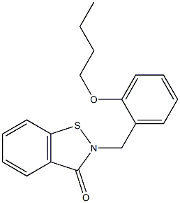 2-[2-Butoxybenzyl]-1,2-benzisothiazol-3(2H)-one Struktur