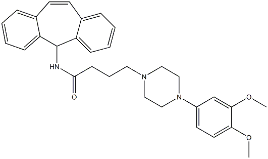 4-[4-(3,4-Dimethoxyphenyl)-1-piperazinyl]-N-(5H-dibenzo[a,d]cyclohepten-5-yl)butyramide Struktur