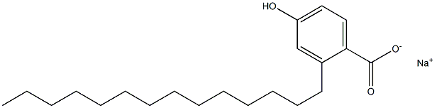 2-Tetradecyl-4-hydroxybenzoic acid sodium salt Struktur