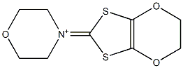 4-[2,5-Dioxa-7,9-dithiabicyclo[4.3.0]non-1(6)-en-8-ylidene]morpholin-4-ium Struktur