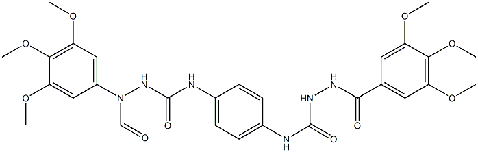 (3,4,5-Trimethoxyphenyl)-N-(((4-((((3,4,5-trimethoxyphenyl)carbonylamino)amino)carbonylamino)phenyl)amino)carbonylamino)formamide Struktur