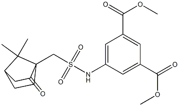 Methyl 5-((((7,7-dimethyl-2-oxobicyclo[2.2.1]heptyl)methyl)sulfonyl)amino)-3-(methoxycarbonyl)benzoate Struktur