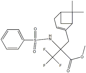 Methyl 2-[(6,6-dimethylbicyclo[3.1.1]hept-2-en-2-yl)methyl]-3,3,3-trifluoro-2-[(phenylsulfonyl)amino]propanoate Struktur