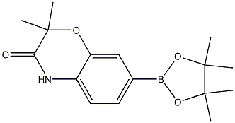 2,2-Dimethyl-7-(4,4,5,5-tetramethyl-[1,3,2]dioxaborolan-2-yl)-4H-benzo[1,4]oxazin-3-one Struktur