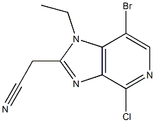 2-(7-bromo-4-chloro-1-ethyl-1H-imidazo[4,5-c]pyridin-2-yl)acetonitrile Struktur