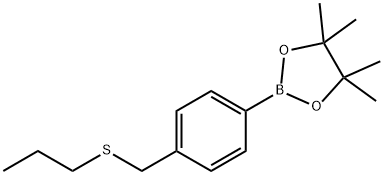 4,4,5,5-Tetramethyl-2-(4-(propylthiomethyl)phenyl)-1,3,2-dioxaborolane Struktur