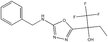 2-(5-Benzylamino-[1,3,4]oxadiazol-2-yl)-1,1,1-trifluoro-butan-2-ol Struktur