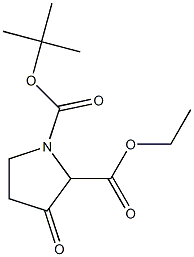 3-Oxo-pyrrolidine-1,2-dicarboxylic acid 1-tert-butyl ester 2-ethyl ester Struktur