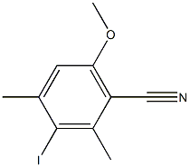 3-Iodo-6-methoxy-2,4-dimethylbenzenecarbonitrile Struktur