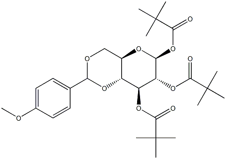 4,6-O-(4-Methoxybenzylidene)-1,2,3-tri-O-pivaloyl-b-D-glucopyranose Struktur