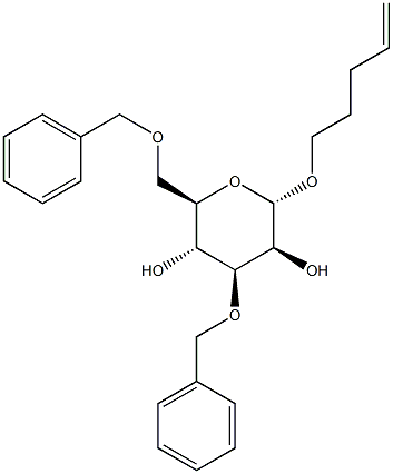 4-Pentenyl 3,6-di-O-benzyl-a-D-mannopyranoside Struktur